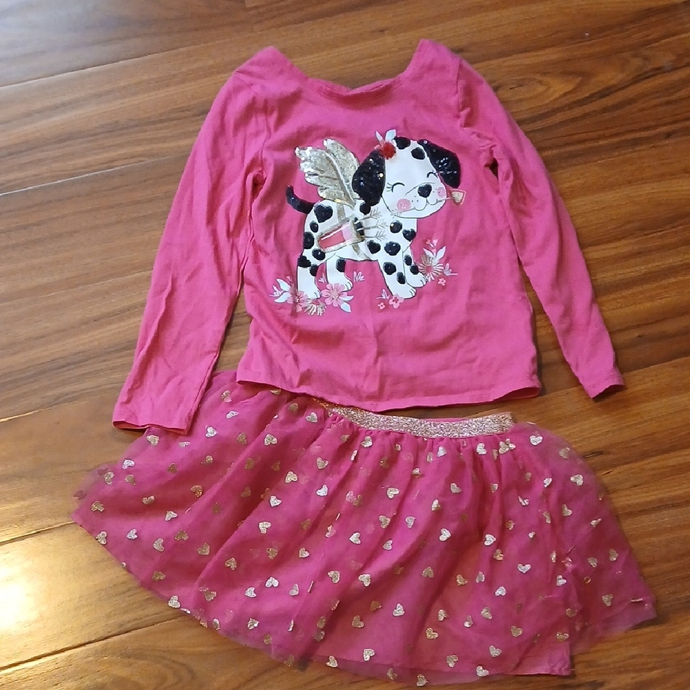 Valentines Girls Top and Skirt Set / Size 7/8